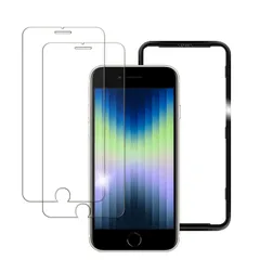 【2枚セット】UNEED iPhone SE3/SE2 用のフィルム iPhone8/iPhone7 用の ガラスフィルム iPhone SE 第3世代/第2世代 用の 強化液晶保護フィルム ワンタッチ貼付け/気泡ゼロ/ケースと干渉せず/硬度9H/
