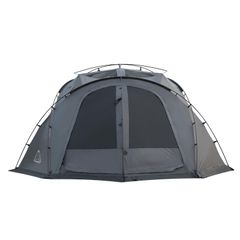 Color:チャコールグレー（210Dオックスフォード製シルバーコーティング） Tenplay 2024 ドームテント 大型 4-6人用 幅385cm 煙突穴付き 防水 ファミリーテント 耐水圧5000mm 2重層 自立式 ボール型 4シーズン アウトドア 雪