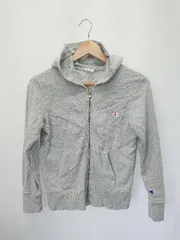 ◇ ⊇ Champion チャンピオン キッズ 子供服 長袖 ジップアップ パーカー サイズ150 グレー 女の子 男の子 E  【1411070017017】