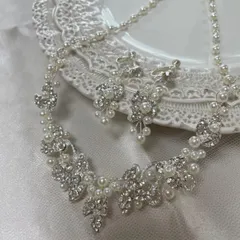 高品質◆ウェディング　アクセサリー　ネックレス　ブライダル　イヤリング　パール