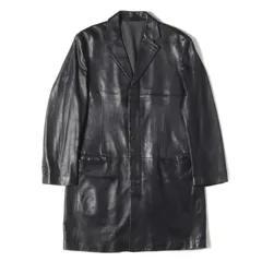 Ermenegildo Zegna エルメネジルドゼニア コート サイズ:52 90s レザー ステンカラーコート チェスター 比翼仕立て バルカラー バルマカーン soft OLD オールド イタリア製 ブラック 黒 アウター ジャケット【メンズ】のサムネイル
