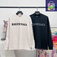 【本日限定特価】BALENCIAGA メンズ＆レディース ロングスリーブ Tシャツ グラデーション プリント グレーブルー/グレーベージュ XS-L [本日特価|新品未使用品]