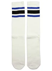 SkaterSocks (スケーターソックス) 22インチ ロング チューブソックス 靴下 US MADE 70年代 アメリカ製 スケートボード スケボー オールドスクール（ホワイト×ブルー×ブラック）