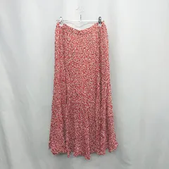 ◇ ⊂ SENSE OF PLACE by URBAN RESEARCH 総柄 ロング フレア スカート サイズF レッド系 レディース E  【1503050036306】