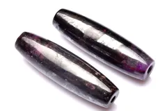 3個セット スギライト 24-25x7mm 天珠型 (貫通穴) ルース パワーストーン 天然石 _PRG1893