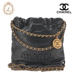 CHANEL シャネル マトラッセ  シャネル22　ミニ　 チェーンショルダー キャビアスキン　黒（ゴールド金具）レディースバッグ  ハイブランド【中古】【送料無料】