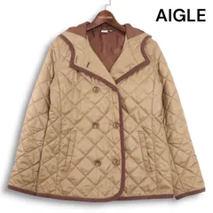 AIGLE エーグル 秋冬★ 中綿 フーディー キルティング ダブル ジャケット コート Sz.M レディース アウトドア