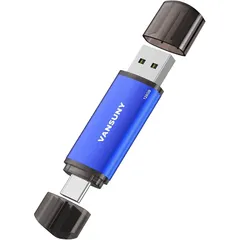 Vansuny USBメモリ 128GB Type C 2in1 OTG USB 2.0 + USB Cメモリ タイプC 128ギガ （青） 1