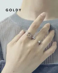 GOLDY/ゴールディ/バーベル × パール チャーム セット リング/アクセサリー/5240801のサムネイル