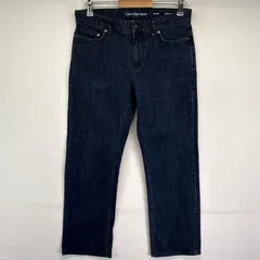 古着 カルバンクラインジーンズ Calvin Klein Jeans デニムパンツ ストレート ストレッチ 5ポケット ジーパン ジーンズ w30 L30  ブルー メンズ