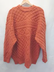 ◇ ⊇ select MOCA セレクト モカ 長袖 ランダムケーブル オーバーニット サイズF オレンジ系 レディース E  【1507160012021】