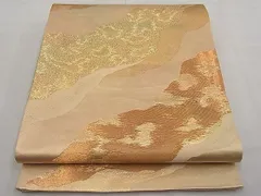 平和屋着物■佐賀錦　六通柄袋帯　道長霞文様　金糸　逸品　n-ar3241