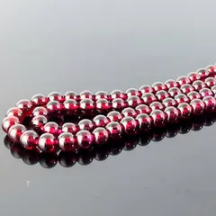 ★天然石 丸ビーズ 【ガーネット 】約4mm 一連 約40㎝ パワーストーン