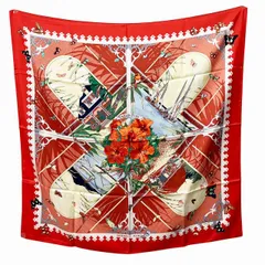美品エルメス HERMES スカーフ カレ90 ベランダ varangues
