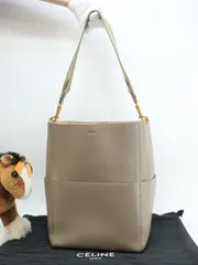 CELINE(セリーヌ) サングルバケット ミディアム ショルダーバッグ 肩掛け レザー グレージュ ゴールド金具 レディース  40601113501【中古】【アラモード】
