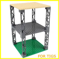 【数量限定】INIBUD 基礎板 ブロック プレート クラシック 互換性 16×16ポッチ 両面 柱付き 板3枚 柱8本 セット