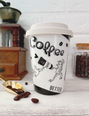 鳥獣戯画のサーモタンブラー☆LOVE♡COFFEE