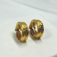 シャネル　ココマーク　フープ　イアリング　ゴールド