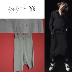 【美品】Y's 19SS ステッチデザイン 製品染め ウエスト紐 サルエルパンツのサムネイル
