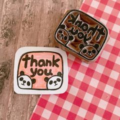 パンダ Thank you 消しゴムはんこ