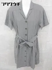 ◇ ◎ Spick and Span Noble スピックアンドスパンノーブル ベルト付き 半袖 膝丈 ワンピース グレー レディース 【中古】 【1002800436514】