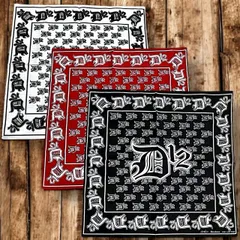 ⭐︎ バンダナ D12 エミネム EMINEM ヒップホップ ラッパー ラップ 総柄 ストリート 白 黒 赤 ハンカチ 風呂敷 ファッション 小物 古着 ビンテージ vintage ヴィンテージ アクセサリー 雑貨  1500 p20