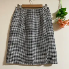 【BALLSEY】 タイトスカート （M） ブラック　総柄　模様ホワイト　美品