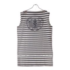 LOUIS VUITTON (ルイヴィトン) 24AW チェーン装飾マリンボーダーノースリーブ RW242WW MRQ レディース FRKP12 ホワイト/ネイビー