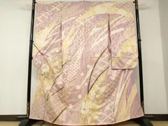 平和屋着物■豪華振袖　駒刺繍　吉祥草花文　金彩　正絹　逸品　DAAS5110ya