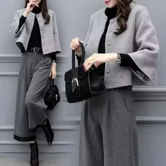 セットアップ 上下セット スーツジャケット 卒業式 ワイドパンツ フォーマル スーツ ママスーツ 40代 母親 春 秋 冬 きれいめ 入学式 スーツ 入園式 九分丈 九分丈 ワイドパンツ