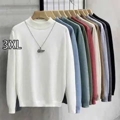 [3XL ]秋冬 コーデ メンズ  服 シンプル ファッション オシャレ 大人 かっこいい 大きいサイズ ストリート 紳士服  長袖 ミッド カラー セーター ゆったり ハーフ タートルネックニット レイヤリング シャツ