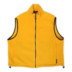 ウールリッチ WOOLRICH 90s 90年代 ポーラテック フリースベスト POLARTEC アウトドア 旧タグ 無地 USA アメリカ ヴィンテージ 古着 メンズ ベスト ジレ イエロー 黄色 XL相当【中古】