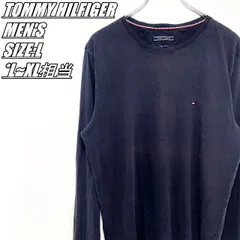 TOMMY HILFIGER　トミーヒルフィガー　ワンポイント刺<!-利用不可文字-!>ロンT　メンズ　サイズ表記L　L~XL相当　ネイビー