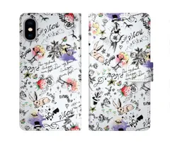 [iPhone12 Pro Max] iPhone16 ケース スカラー スマホケース 手帳型 iPhone16 Pro ケース アイフォン16 15 14 13 12 11 スマホカバー 全機種対応 手帳 ScoLar うさぎ イチゴ ト音記号 総柄 シック