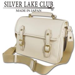 シルバーレイククラブ SILVER LAKE CLUB オイルレザー ショルダーバッグ B5 メンズ アイボリー系 日本製 定価44,000円 エイジング 風合い感 牛革 オールレザー