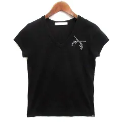 ロアー roar Tシャツ カットソー 2丁拳銃 ラインストーン 半袖 ブラック 黒 1のサムネイル