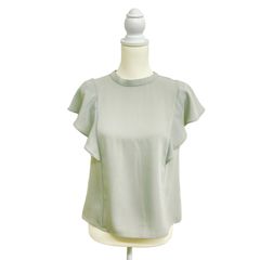 PROPORTION プロポーション ブラウス 半袖 フリル ボトルネック レディース グリーン 3
