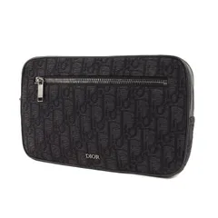 美品 Dior HOMME ディオールオム 現行モデル DIOR オブリーク ポーチ クラッチ ハンドバッグ オーガナイザー バッグインバッグ ジャガード ブラック 黒 イタリア製【メンズ】のサムネイル