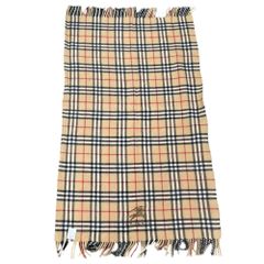 ◆中古品◆バーバリー Burberry ウール ストール マフラー ブラウン系 ノバチェック 虫食い箇所有り kyQ17083N