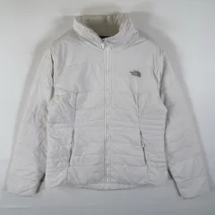 古着 ザ・ノースフェイス THE NORTH FACE ナイロンジャケット 中綿 フルジップ ワンポイントロゴ刺繍 アウトドア M  ホワイト レディース