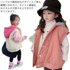 ダウン ベスト キッズ ジャケット 女の子 男の子 子供服 ベビー服 秋冬 防寒 暖かい インナーダウン フード付き 羽織り アウター パーカー ノースリブ 中綿ベスト 80 90 100 110 1#means145074