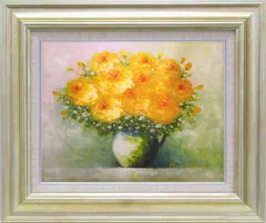幸運の黄色い花」山平和彦作油彩画