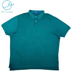 【ヴィンテージ】90s ポロ ラルフローレン ポロシャツ XXL 緑 赤ポニー シングルステッチ