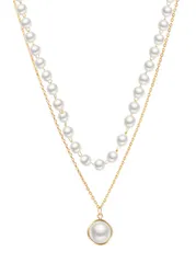 [ドナリー] 真珠 パール あずきチェーン ネックレス チョーカー レディース (ゴールド) [ゴールド]