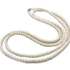 [あなたと私の宝石箱] パール ネックレス ロング 160 センチ 4本分 7.0ミリ珠 フェイクパール＜日本製＞ 【ギフトラッピング無料】♡記念日♡誕生日♡クリスマスプレゼント♡ホワイトデー♡母の日♡入学式♡冠婚葬祭♡