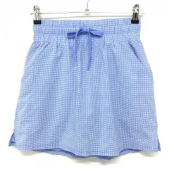 ★SALE価格★【超美品】アディダス スカート ライトブルー×白 チェック サッカー生地 内側インナーパンツ レディース M ゴルフウェア adidas