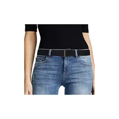 【新品】 ベルト ゴムベルト レディース メンズ ゴルフベルト スポーツ カジュアル 無段階サイズ調整可能 男女兼用 大きいサイズ （ジャスグッド） (02 ブラック) 0