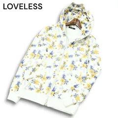 LOVELESS ラブレス 通年 花柄 フラワー総柄★ ストレッチ スウェット ジップ フーディー パーカー Sz.M メンズのサムネイル