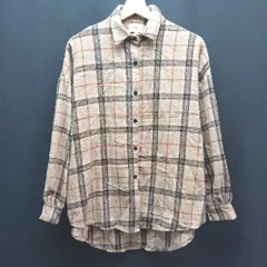 ◇ emi+ エミプラス チェック オーバーサイズ 薄手 長袖 シャツ サイズS ブラウン レディース E  【1310130000283】