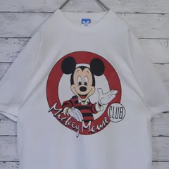 USA製 80s Disney ディズニー XL Mickey Mouse CLUB ミッキーマウス クラブ ミッキー Tシャツ ラバープリント クルーネック メンズ 半袖Tシャツ ホワイト 白 アメリカ製 S/S TEE T-SHIRT 20202642